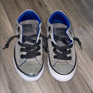 Converse Kids Sneakers in Gray with Blue Highlights SZ 13